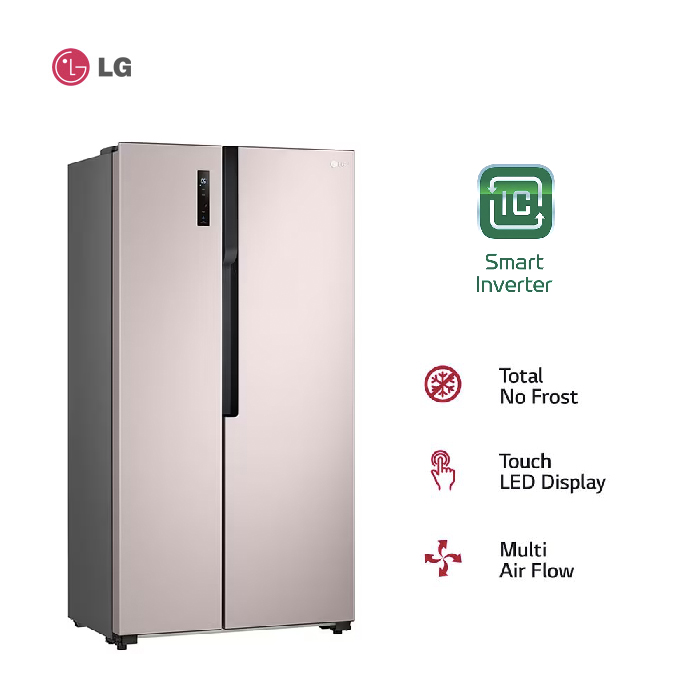 LG Kulkas Side by Side Smart Inverter Total No Frost 509 L - GCFB507PGAM